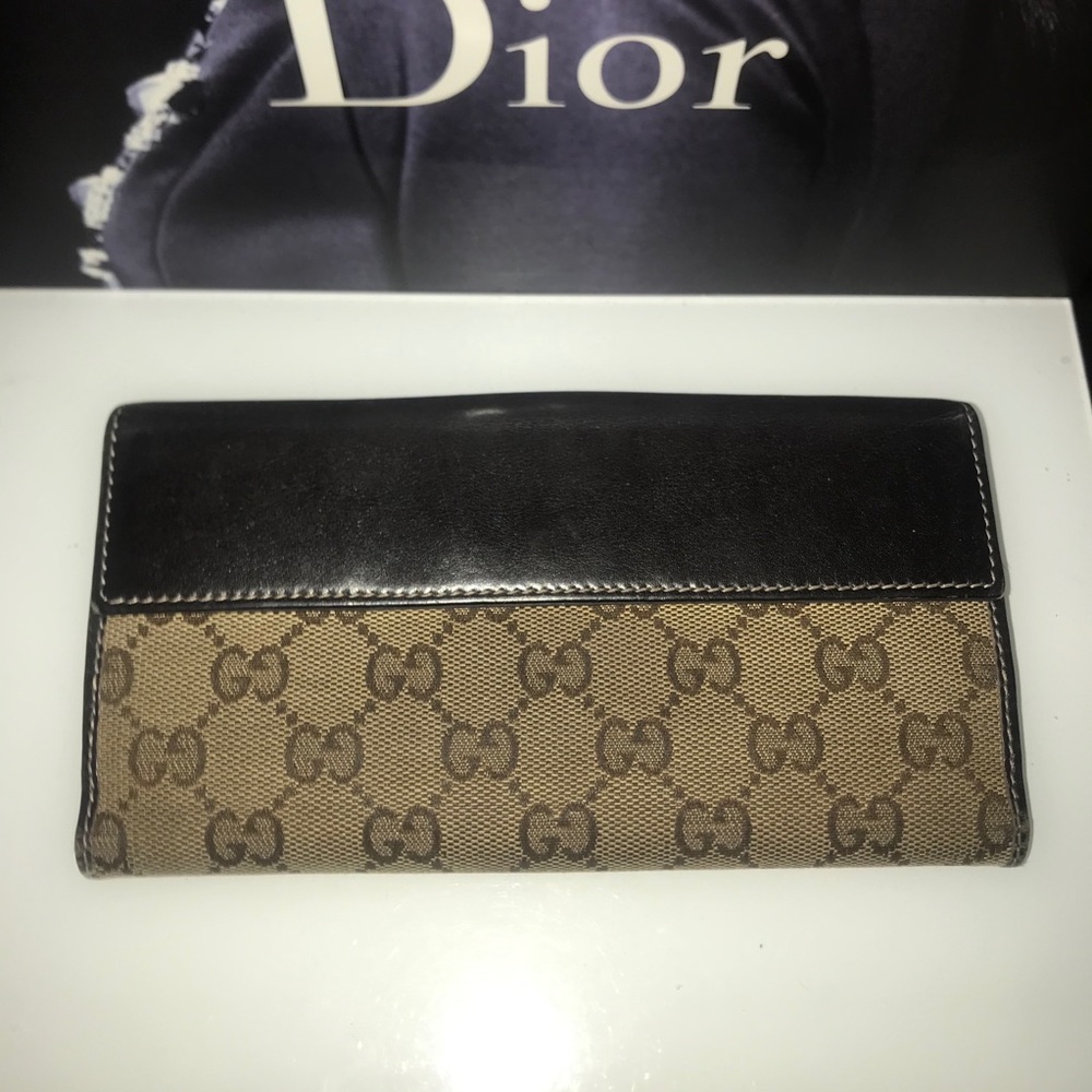 Gucci brown canvas and leather‎ vintage wallet - Picture 2 of 6